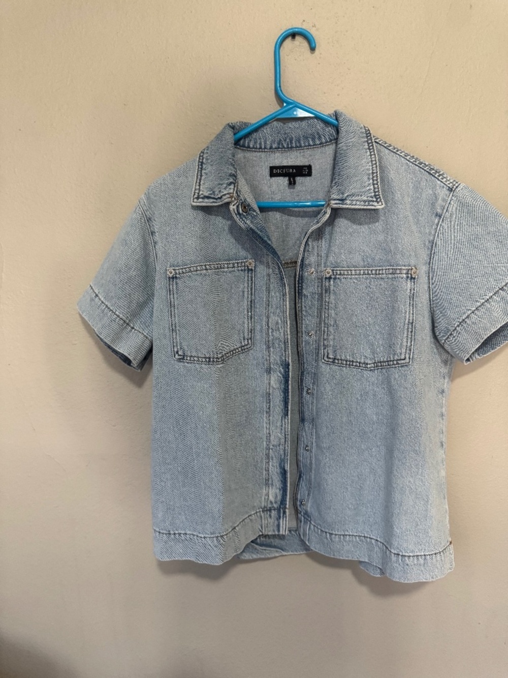 DECJUBA denim button up short sleeve